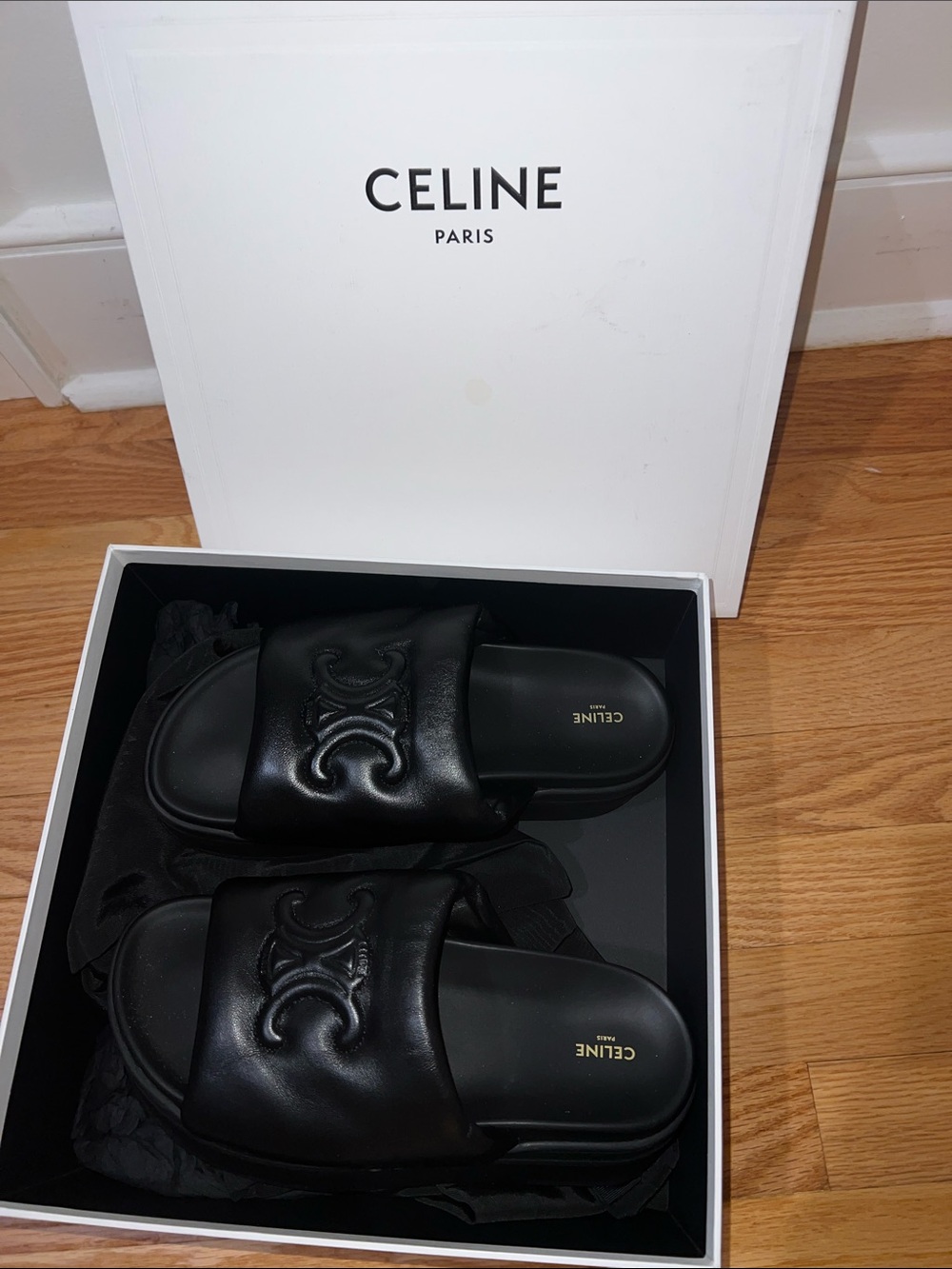 Celine Block Slide with Triomphe
